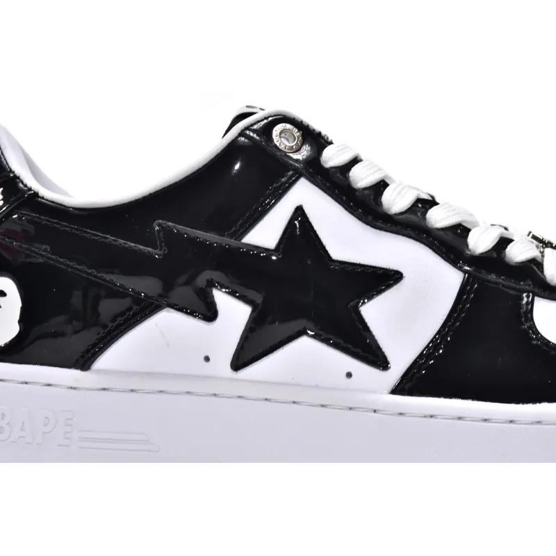 A Bathing Ape Bape Sta Low Black White 1H70-191-001