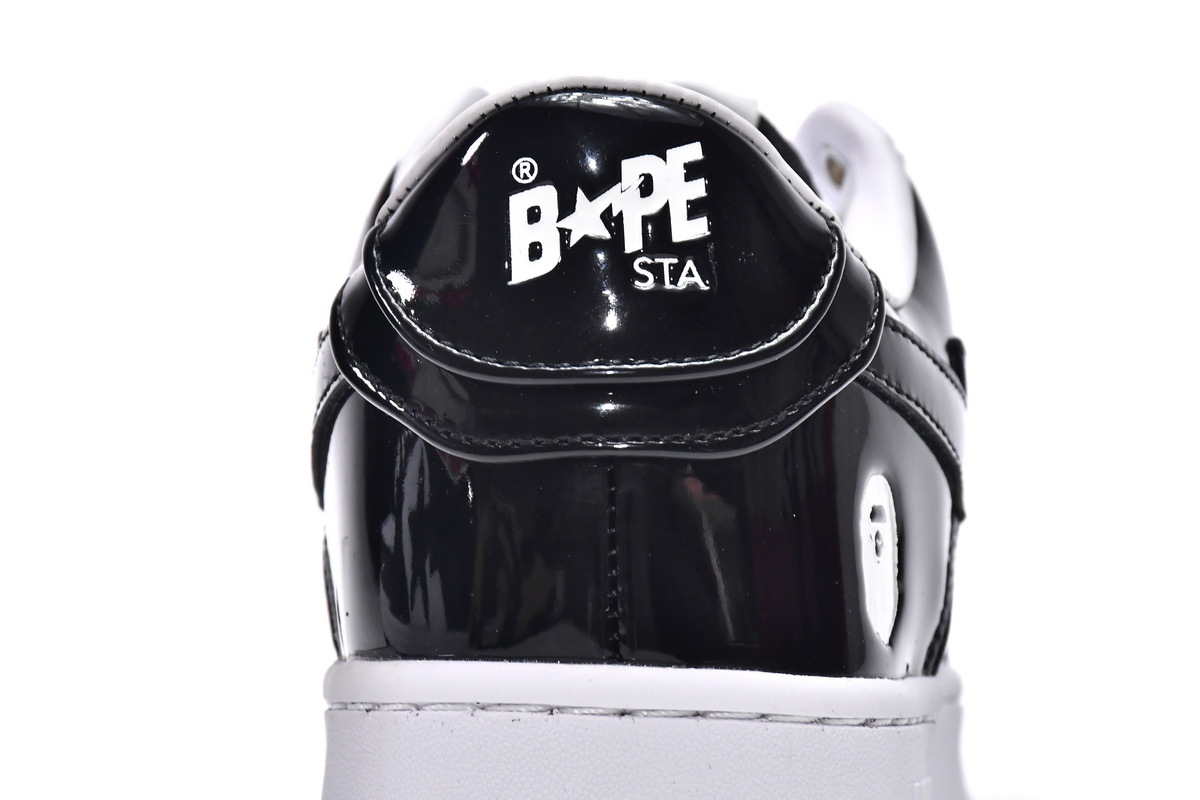 A Bathing Ape Bape Sta Low Black White 1H70-191-001