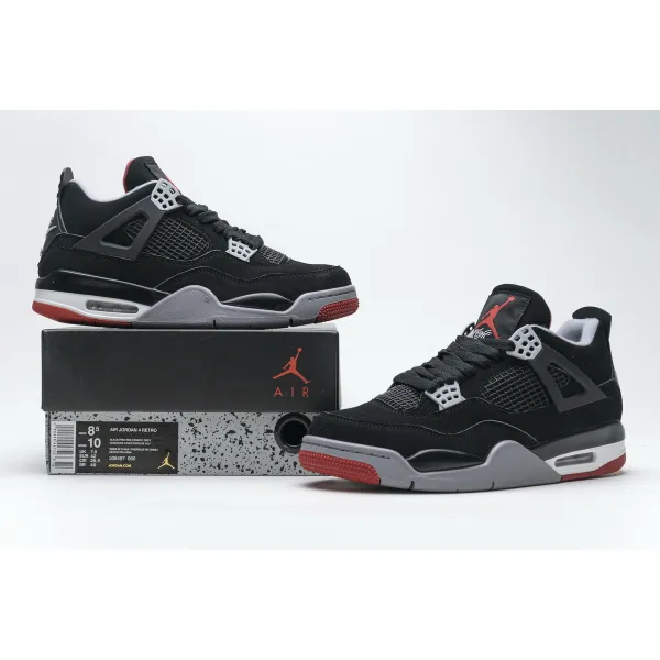 Get Air Jordan 4 Retro Bred (2019) 308497-060