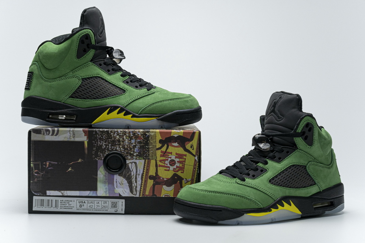 Get Air Jordan 5 Retro SE Oregon CK6631-307