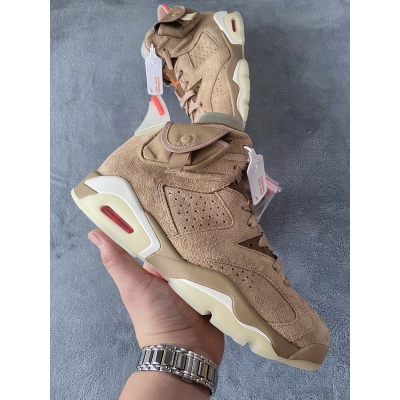 Get Travis Scott x Air Jordan 6 British Khaki DH0690-200 02