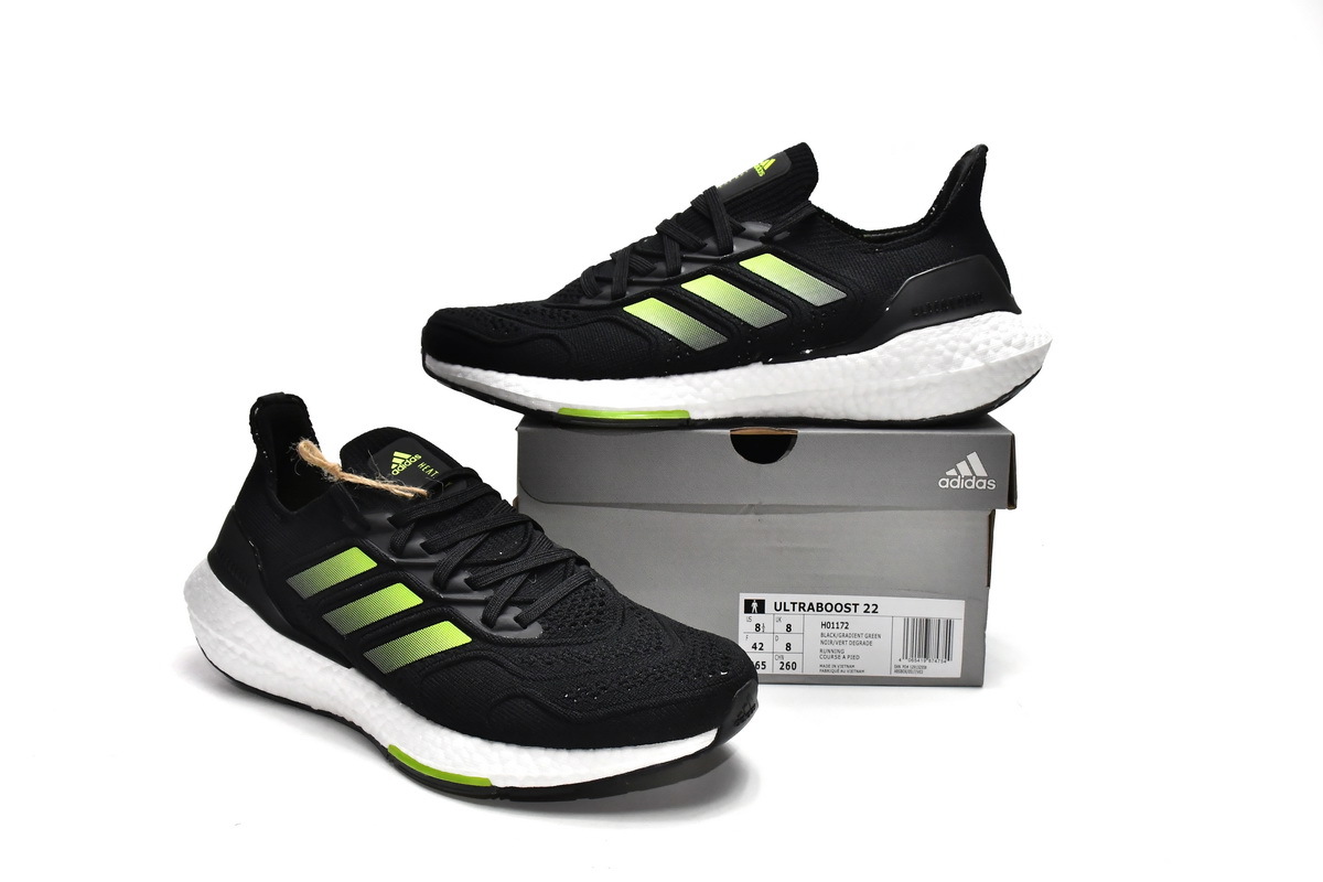 Get adidas Ultra Boost 2022 Heat.RDY Black Green H01172