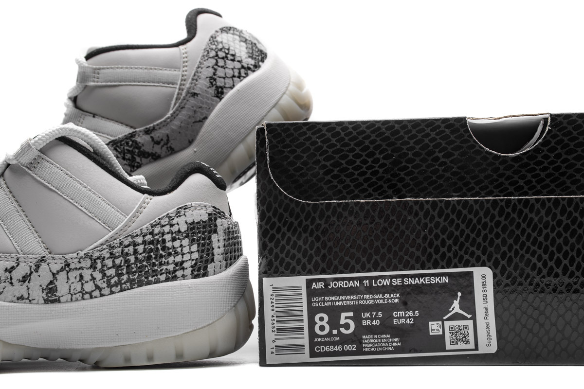 Get Air Jordan 11 Retro Low Snake Light Bone CD6846-002