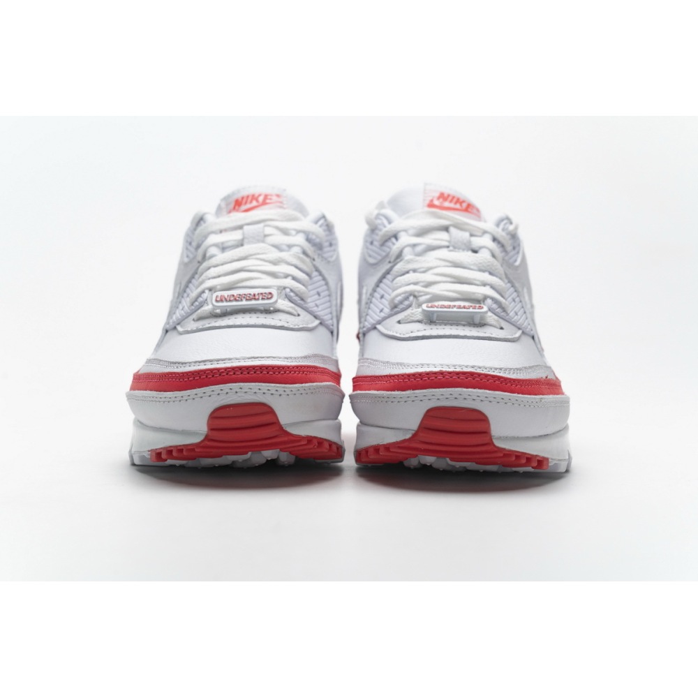 Get Nike Air Max 90 Undefeated White Solar Red CJ7197-103