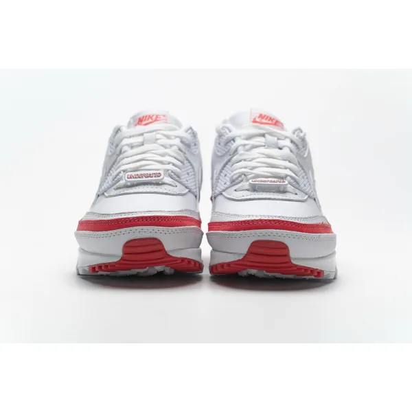 Get Nike Air Max 90 Undefeated White Solar Red CJ7197-103