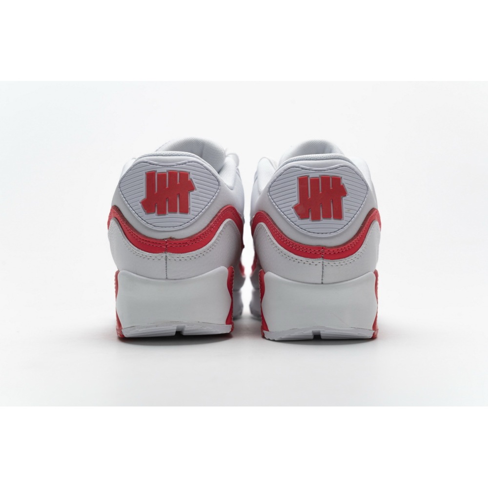 Get Nike Air Max 90 Undefeated White Solar Red CJ7197-103