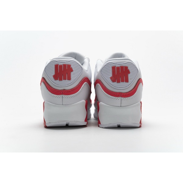 Get Nike Air Max 90 Undefeated White Solar Red CJ7197-103
