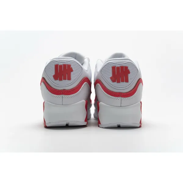 Get Nike Air Max 90 Undefeated White Solar Red CJ7197-103