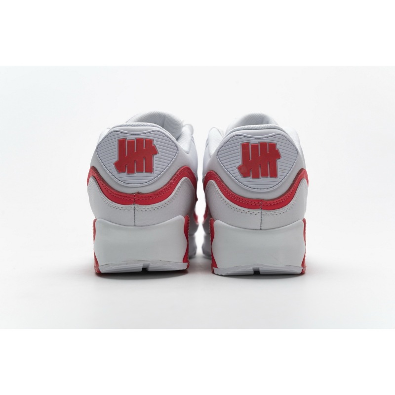 Get Nike Air Max 90 Undefeated White Solar Red CJ7197-103