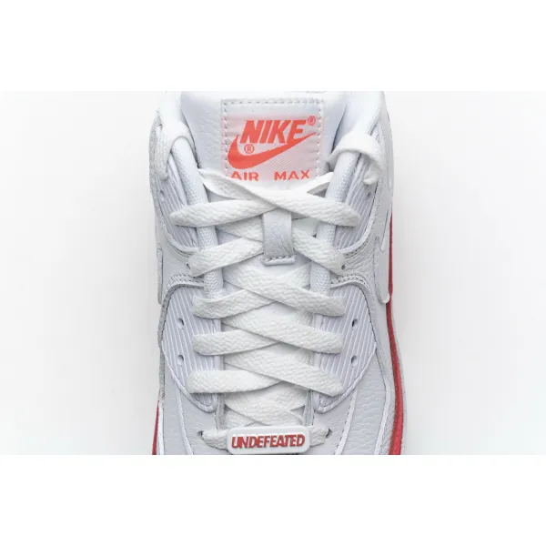 Get Nike Air Max 90 Undefeated White Solar Red CJ7197-103