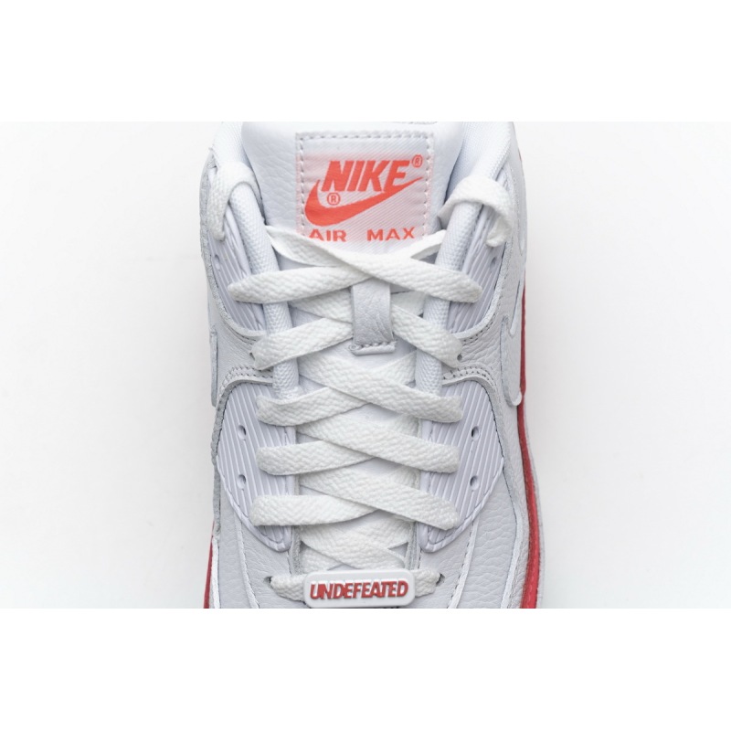Get Nike Air Max 90 Undefeated White Solar Red CJ7197-103