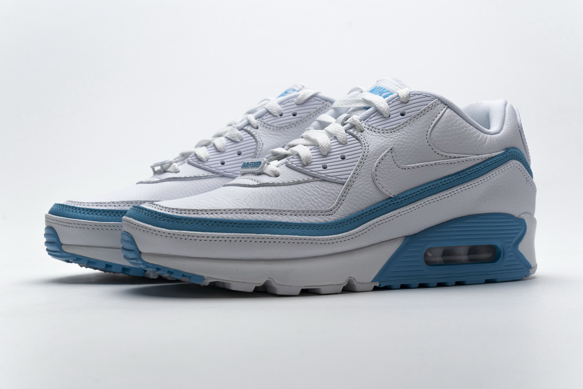 Get Nike Air Max 90 Undefeated White Blue Fury CJ7197-102