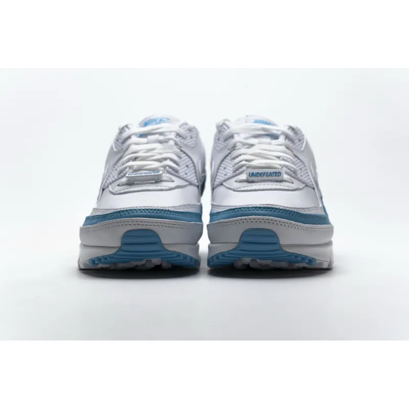 Get Nike Air Max 90 Undefeated White Blue Fury CJ7197-102