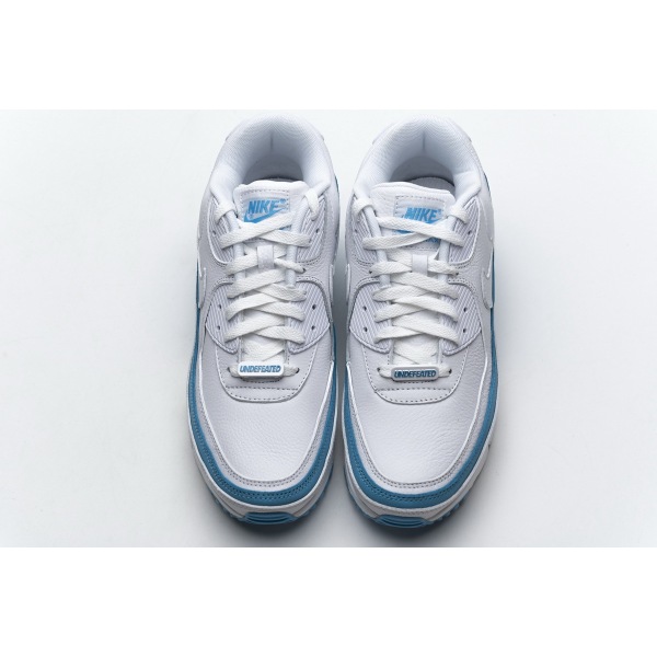Get Nike Air Max 90 Undefeated White Blue Fury CJ7197-102