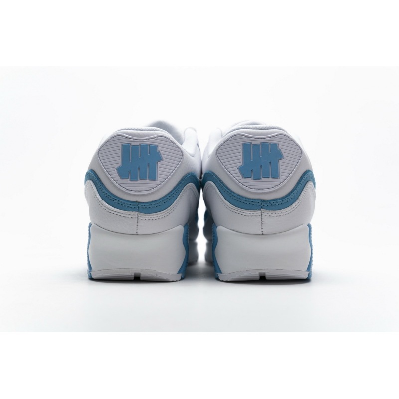 Get Nike Air Max 90 Undefeated White Blue Fury CJ7197-102