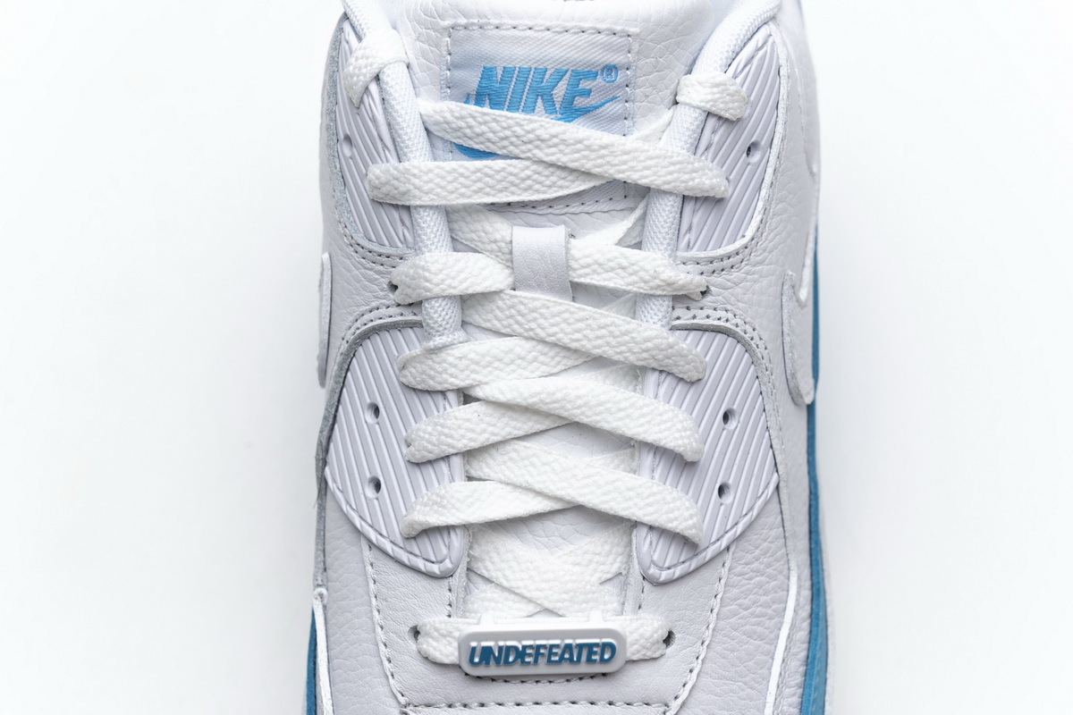Get Nike Air Max 90 Undefeated White Blue Fury CJ7197-102