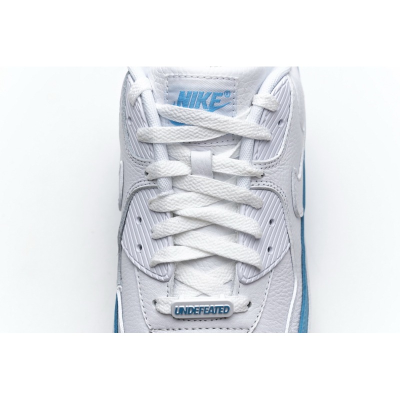 Get Nike Air Max 90 Undefeated White Blue Fury CJ7197-102