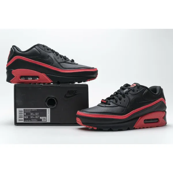 Get Nike Air Max 90 Undefeated Black Solar Red CJ7197-003