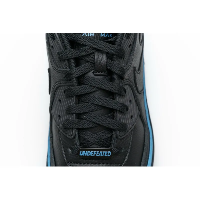 Get Nike Air Max 90 Undefeated Black Blue Fury CJ7197-002