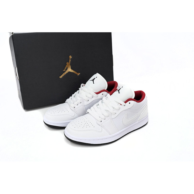 Get Air Jordan 1 Low All-white Red 553560-164