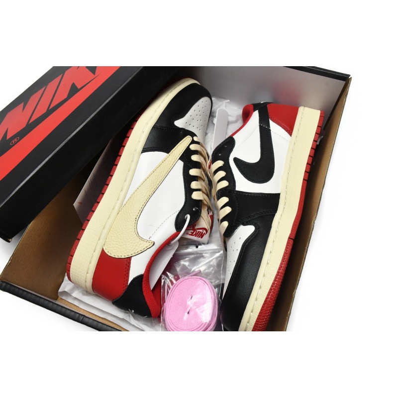 Get Travis Scott x Air Jordan 1 Low Black Red DM7866-166 