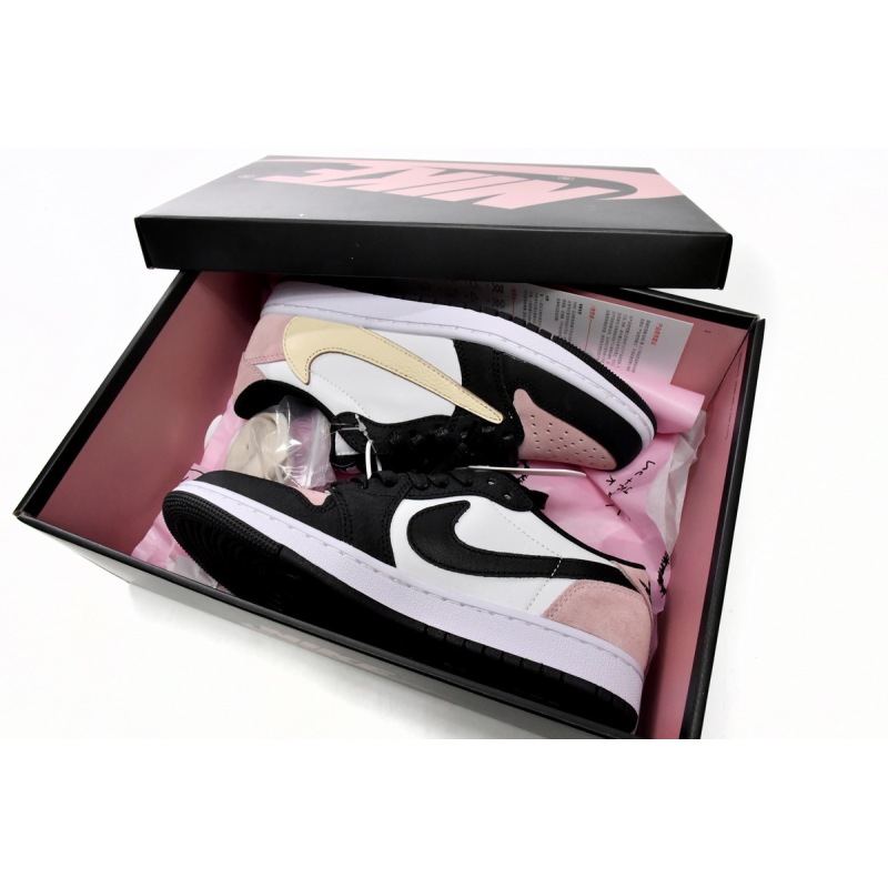 Get Travis Scott x Air Jordan 1 Low Black Red DM7866-066