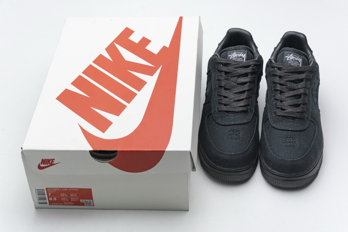 Get Nike Air Force 1 Low Stussy Black CZ9084-001