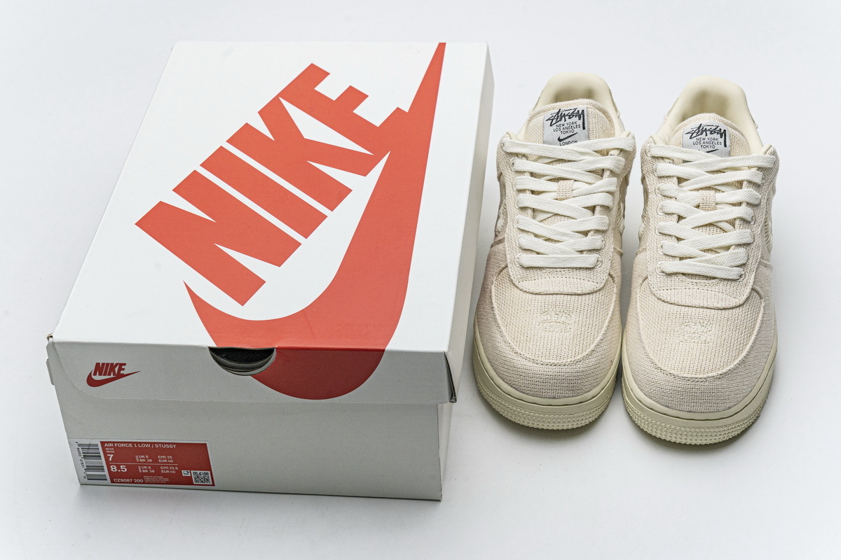 Get Nike Air Force 1 Low Stussy Fossil CZ9084-200
