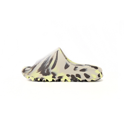 Get Yeezy Slide Enflame Oil Painting Ink Yellow FZ5899 01