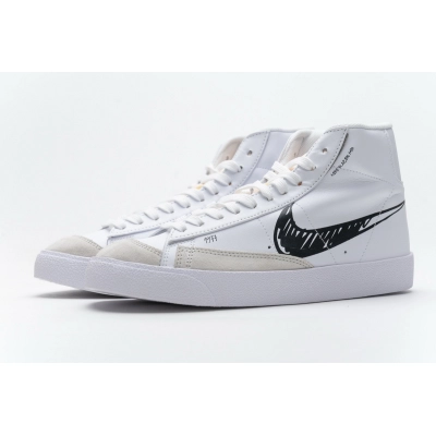 Get Nike Blazer Mid 77 Sketch White Black CW7580-101 01