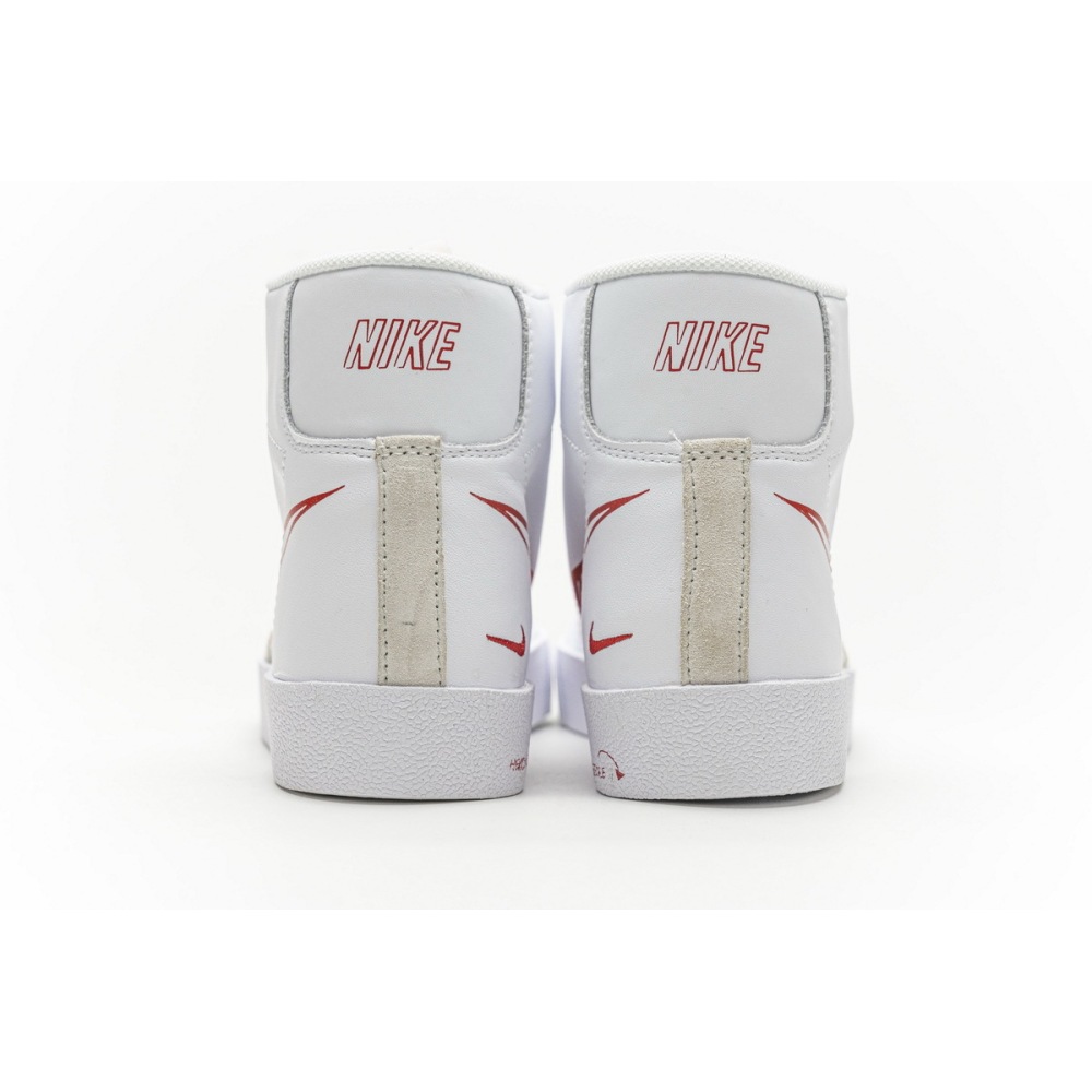 Get Nike Blazer Mid 77 Sketch White Red CW7580-100