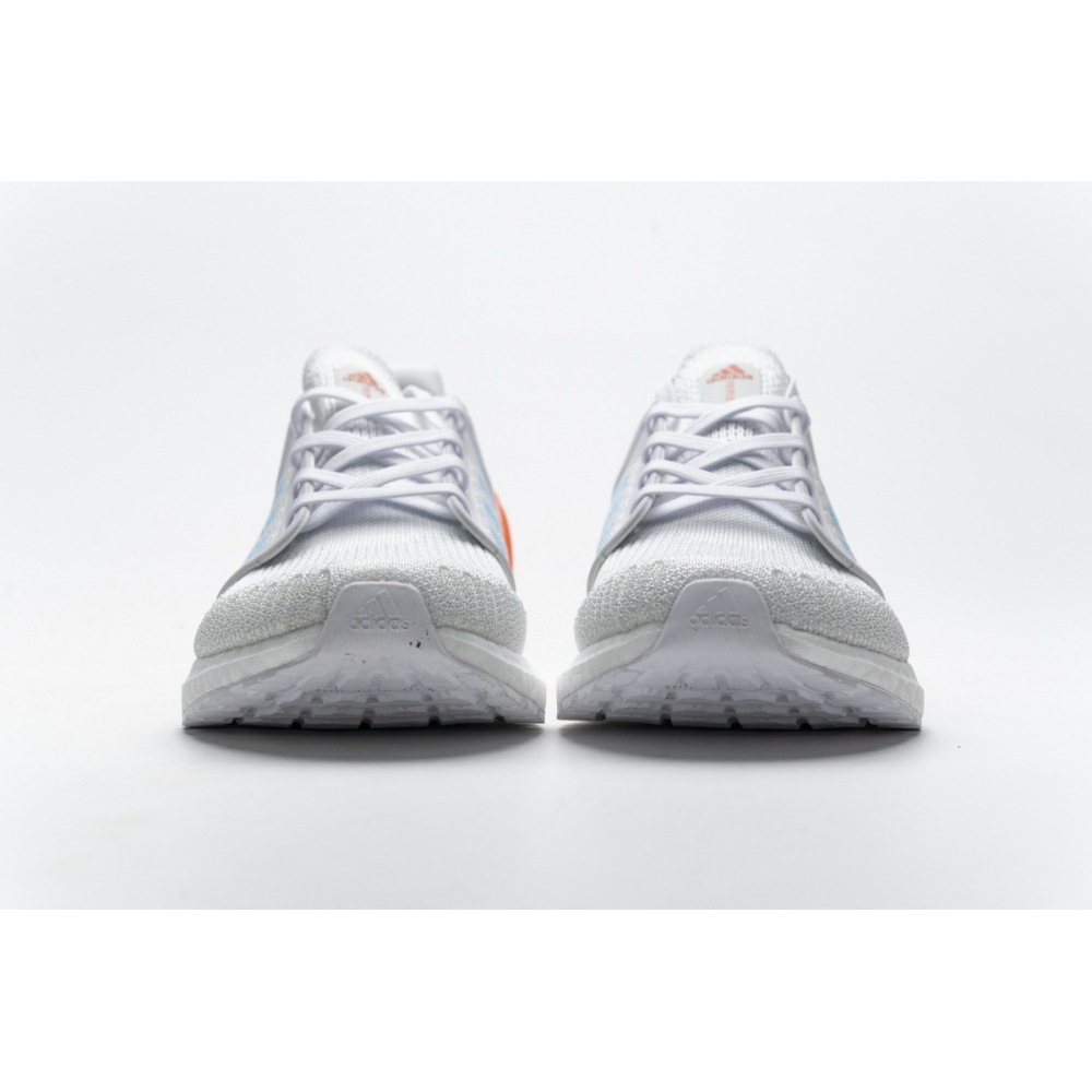 Get Adidas Ultra Boost 20 White Sharp Blue True Orange EG0768