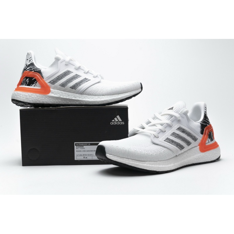 Get Adidas Ultra BOOST 20 Splatter White Black EG0699