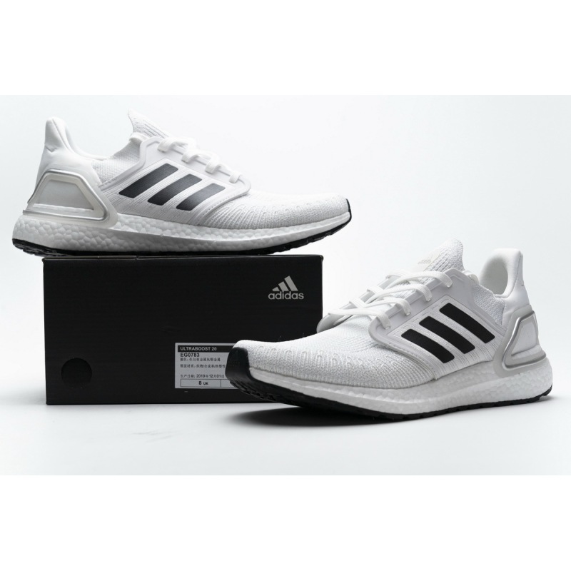 Get Adidas Ultra BOOST 20 CONSORTIUM White Silver Grey EG0783