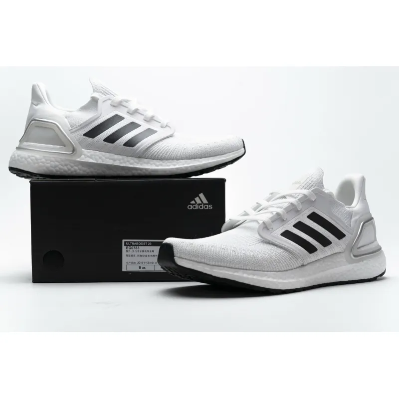 Get Adidas Ultra BOOST 20 CONSORTIUM White Silver Grey EG0783