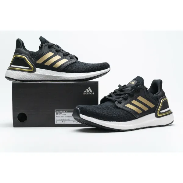 Get Adidas Ultra Boost 20 Black Gold White EE4393