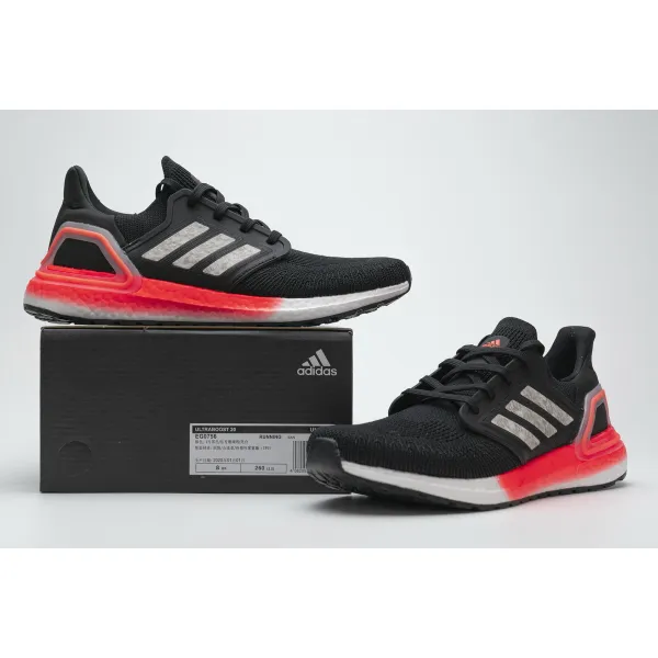 Get Adidas Ultra Boost 20 Core Black Signal Coral EG0756