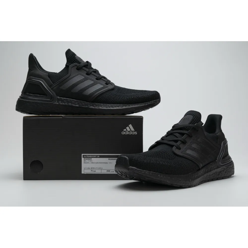 Get Adidas Ultra Boost 20 Triple Black EG0691