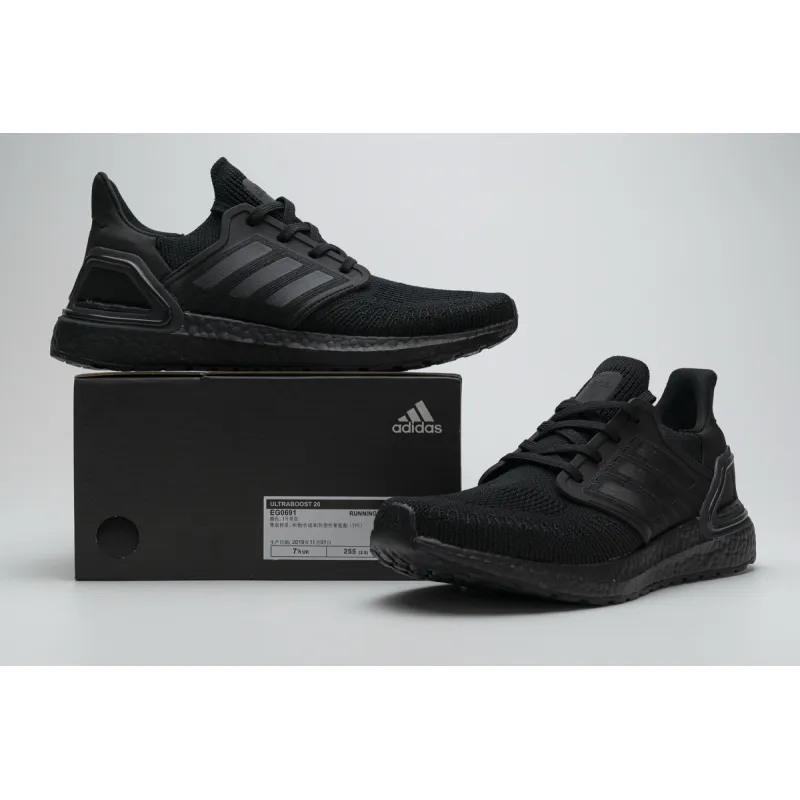 Get Adidas Ultra Boost 20 Triple Black EG0691