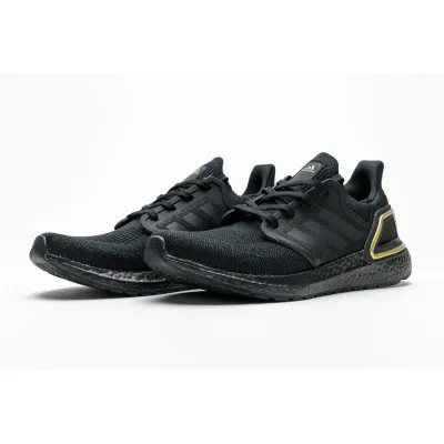 Get Adidas Ultra Boost 20 Core Black Gold Metallic EG0754 01