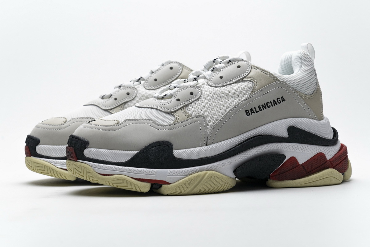Get Balenciaga Triple S White Dark Grey Red 541624 W06E2 1790