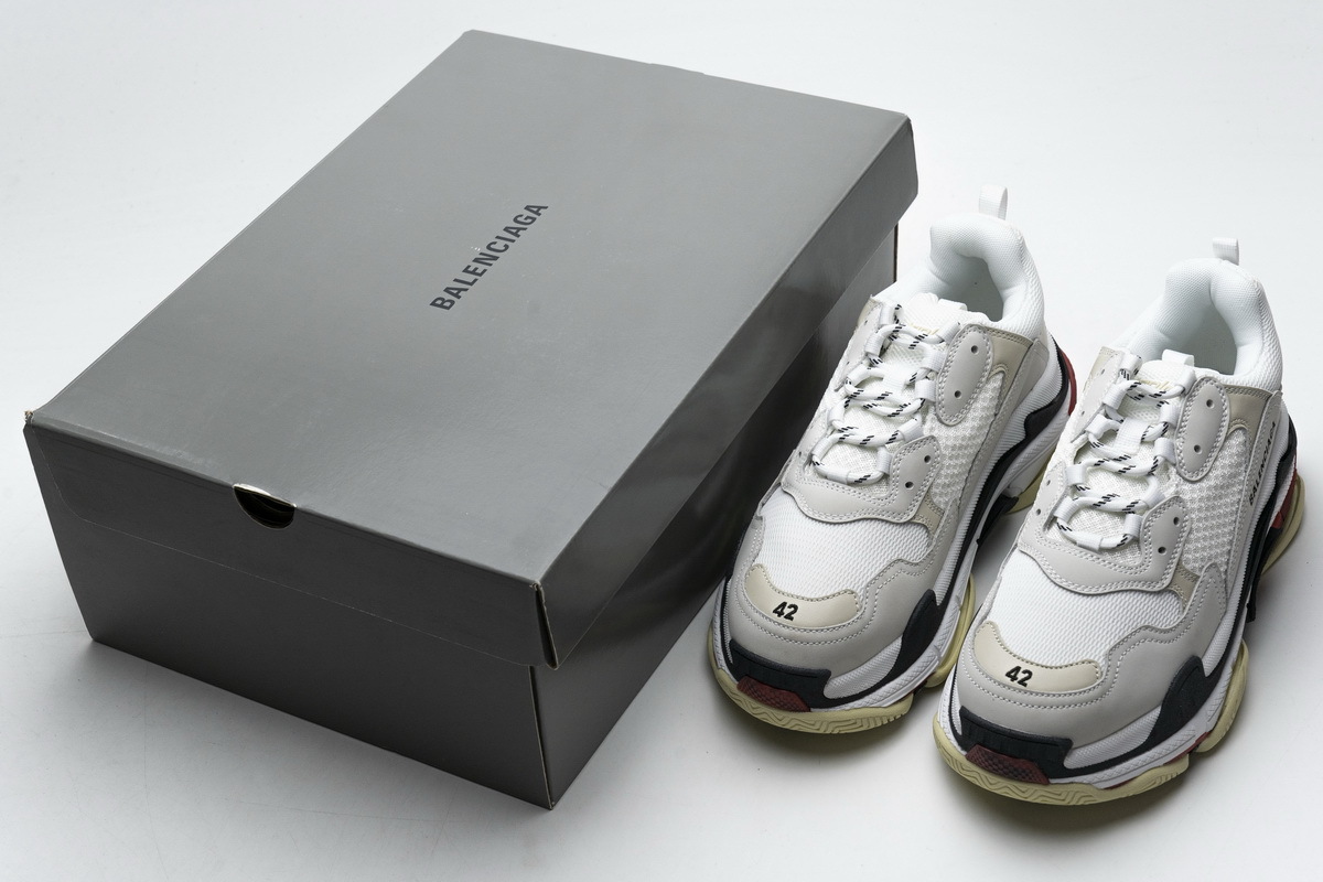 Get Balenciaga Triple S White Dark Grey Red 541624 W06E2 1790