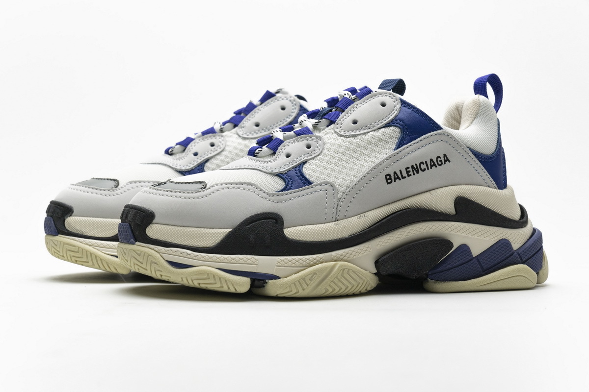 Get Balenciaga Triple S Black Blue Violet 490672 W09O5 1005