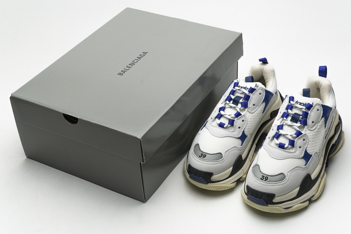 Get Balenciaga Triple S Black Blue Violet 490672 W09O5 1005