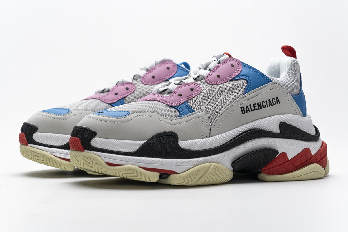 Get Balenciaga Triple S Pink Bright Blue 541624 W06E2 1150