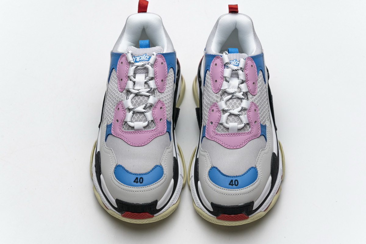 Get Balenciaga Triple S Pink Bright Blue 541624 W06E2 1150