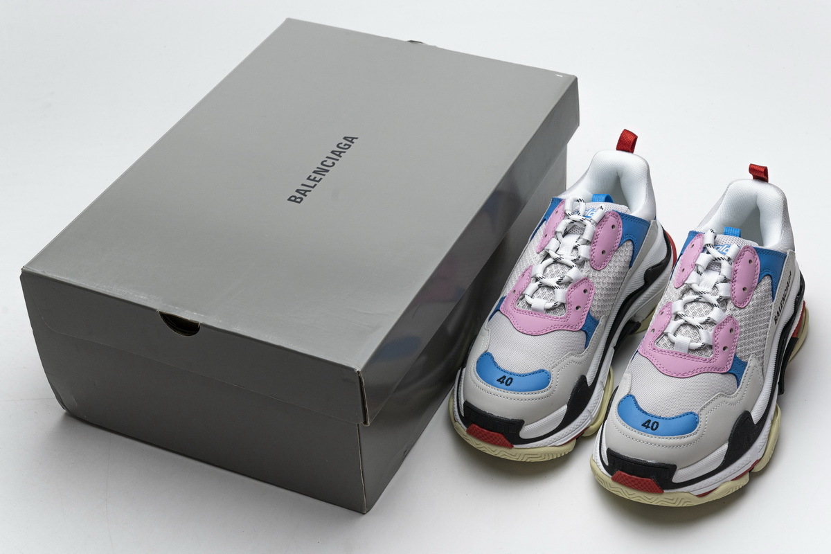 Get Balenciaga Triple S Pink Bright Blue 541624 W06E2 1150