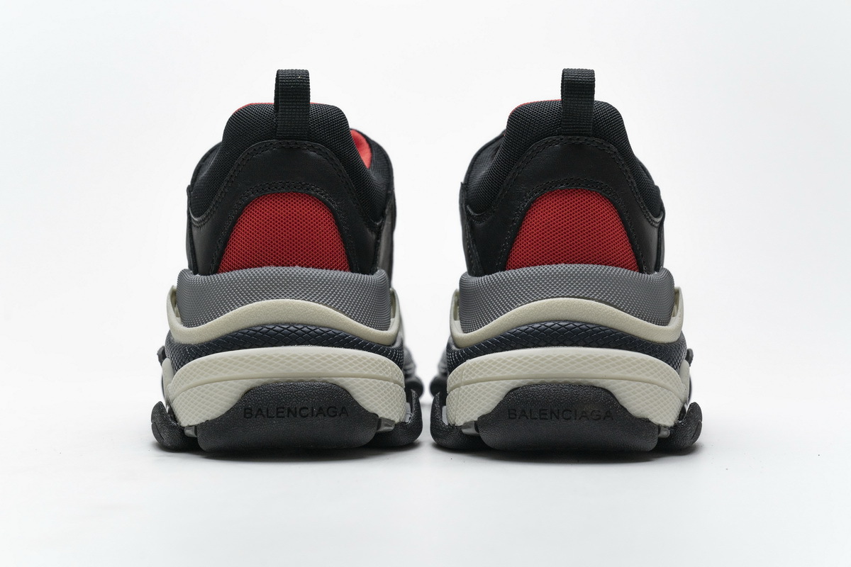 Get Balenciaga Triple S Black Red Grey 483513 W06E1 1006