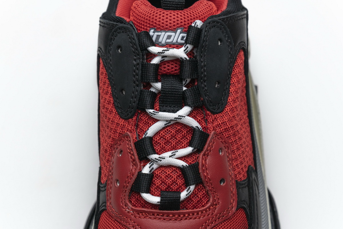 Get Balenciaga Triple S Black Red Grey 483513 W06E1 1006
