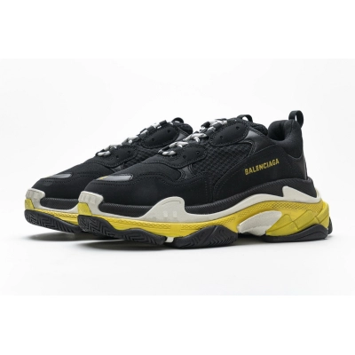 Get Balenciaga Triple S Black Yellow 483513 W06E1 1078 01